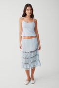 Solstice midi skirt blue porcelain