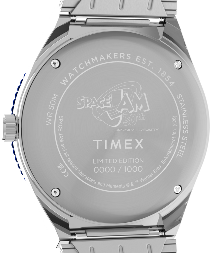 TW2Y79100 Space Jam 30th Anniversary x Q Timex Limited Edition 38mm Stainless Steel Watch Caseback Image