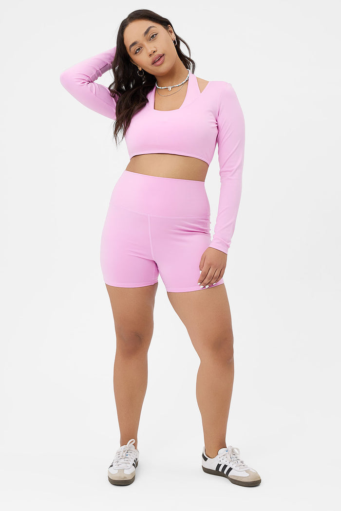 Speedy High Waist Biker Short Baby Pink Extended