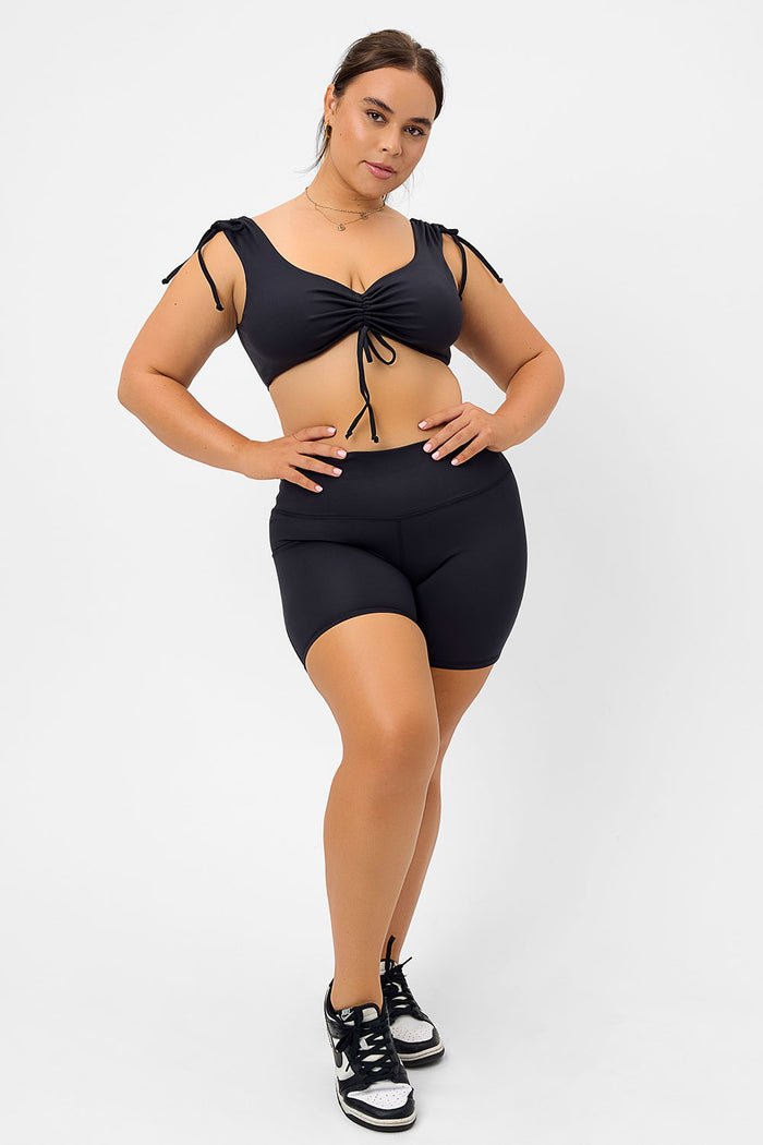 Speedy Black High Waist Biker Short