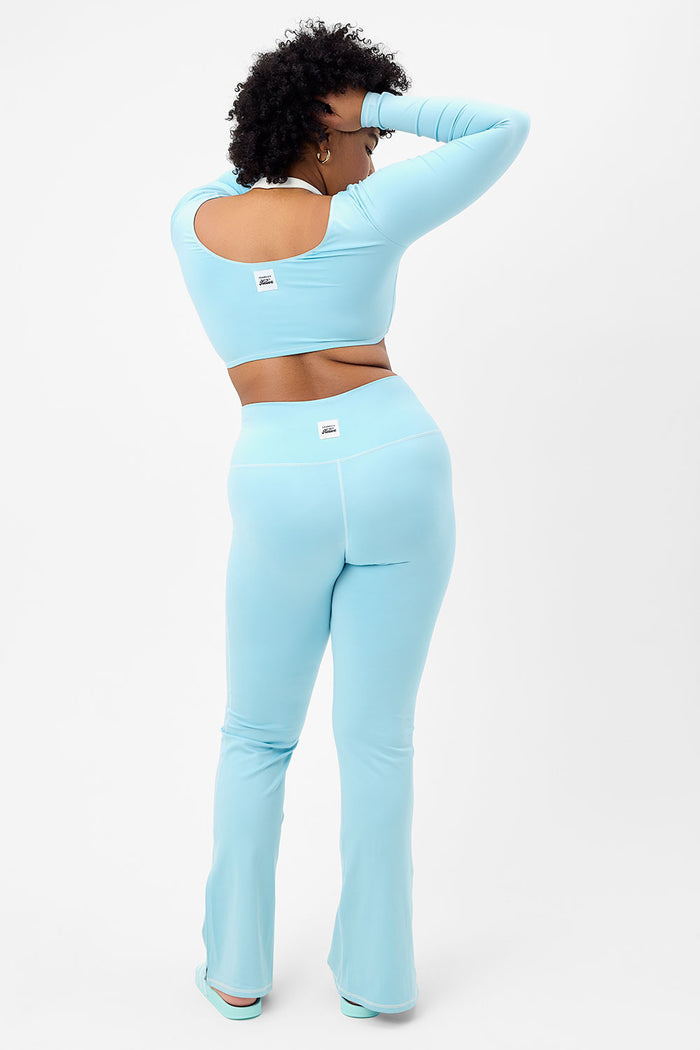 Speedy Baby Blue Long Sleeve Crop Top