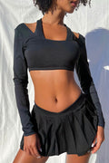 Speedy Long Sleeve Crop Top Black