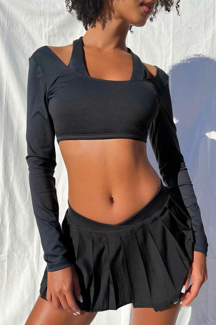 Speedy Long Sleeve Crop Top Black