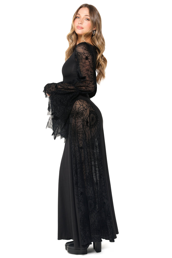Spider Web Mesh Maxi Dress