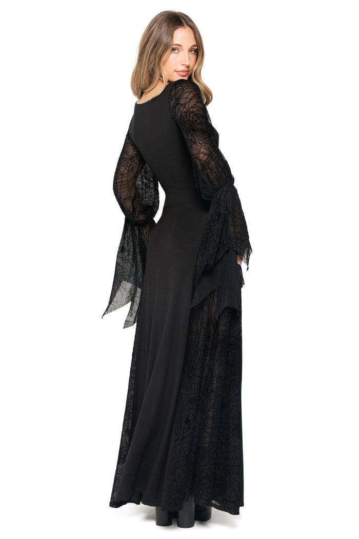 Spider Web Mesh Maxi Dress