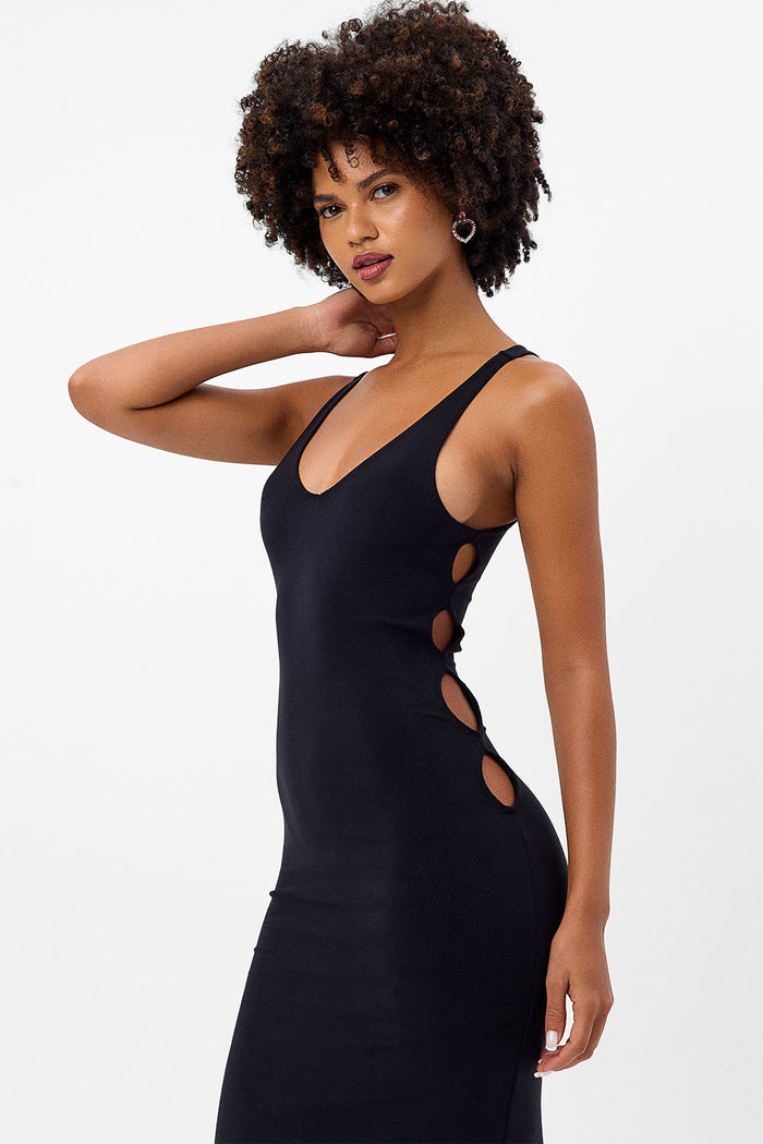 Sterling Terry Black Midi Dress