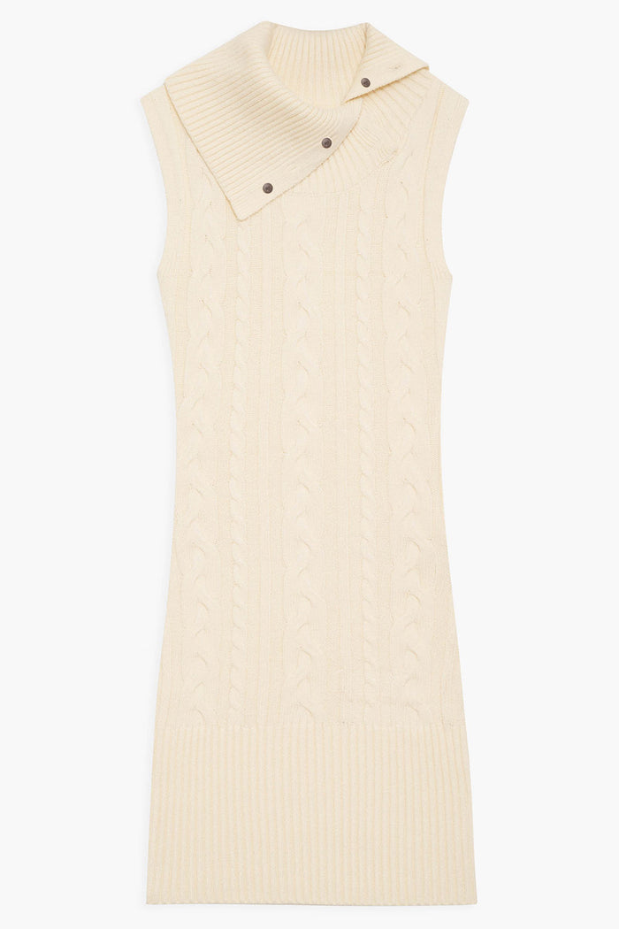 Storm Cable Cloud Knit Mini Dress - French Vanilla