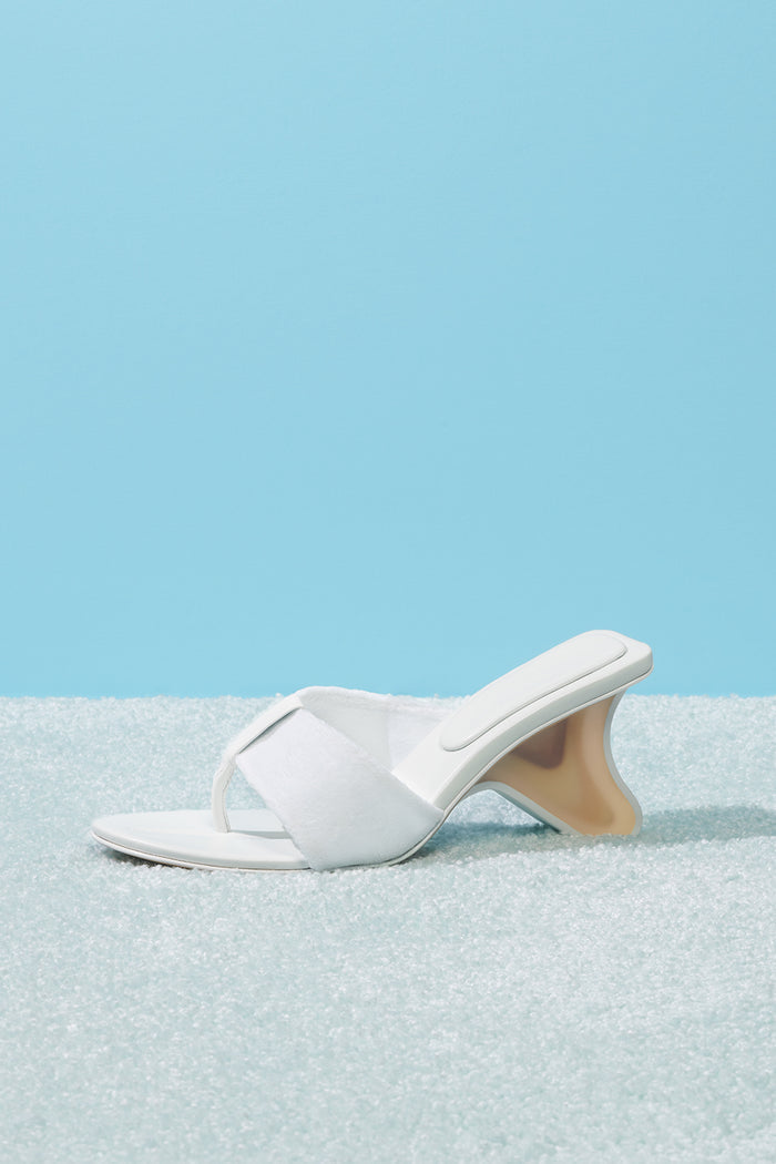 Surf Fin Heeled Sandal White