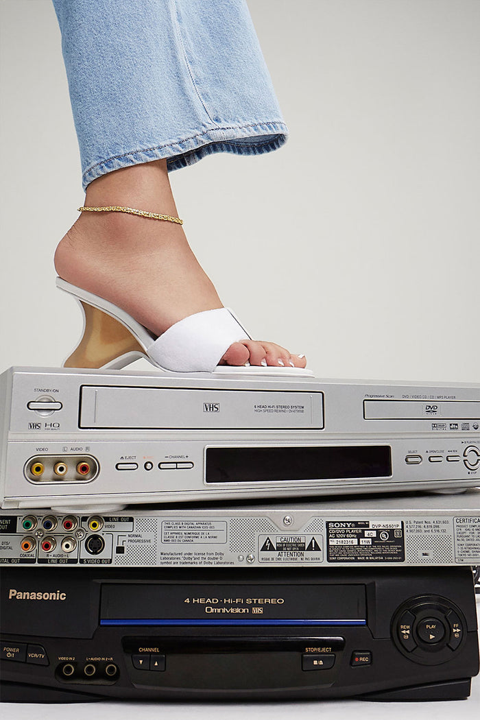 Surf Fin Heeled Sandal White