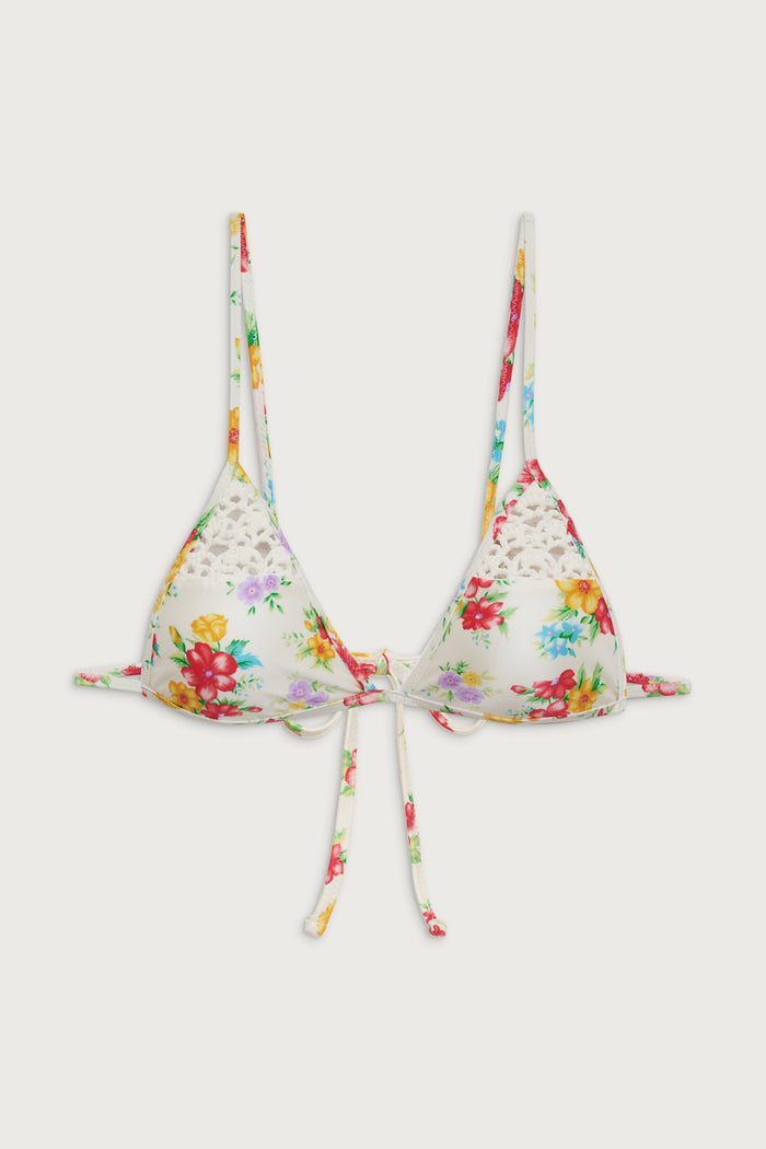 Tanner Shine Triangle Bikini Top Sweet Hibiscus