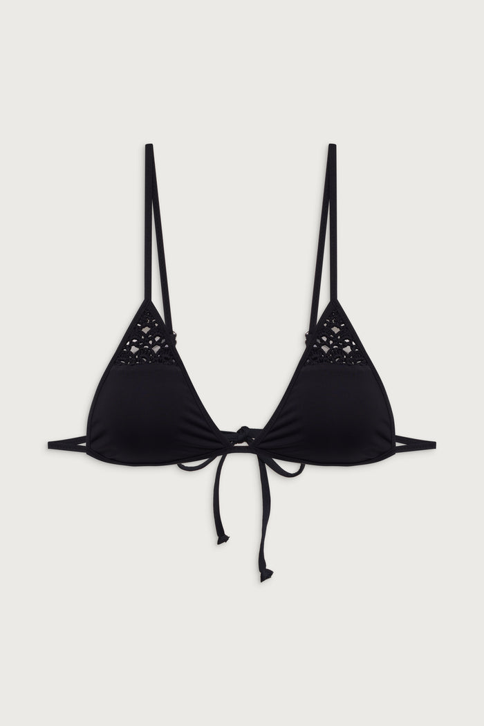 Tanner triangle bikini top black