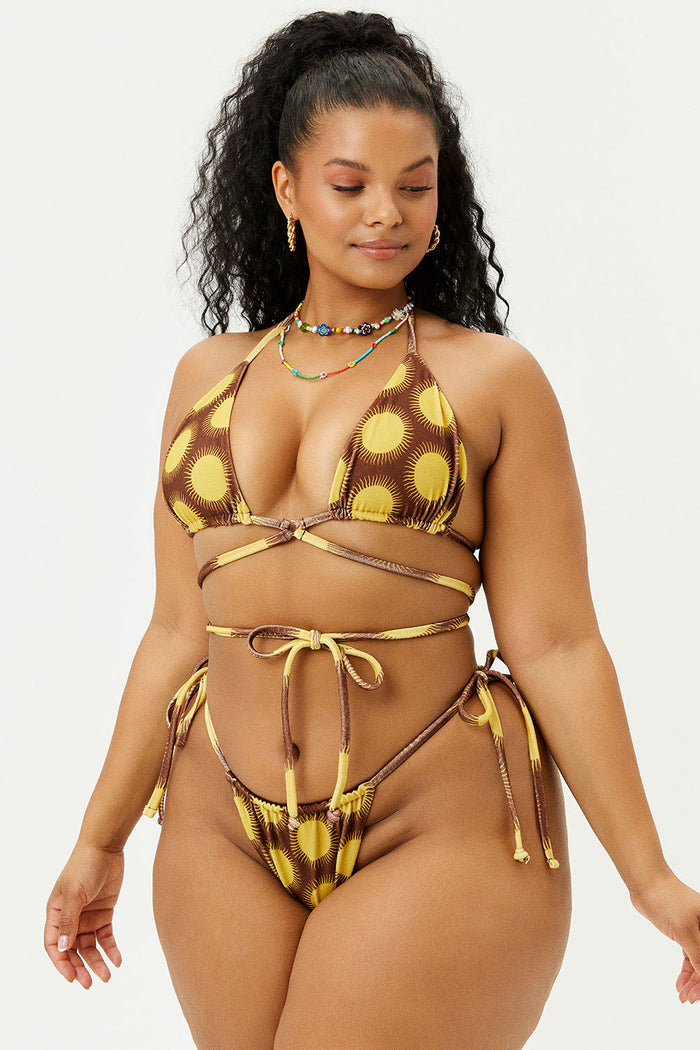Tatum Golden Terry Triangle Wrap Bikini Top