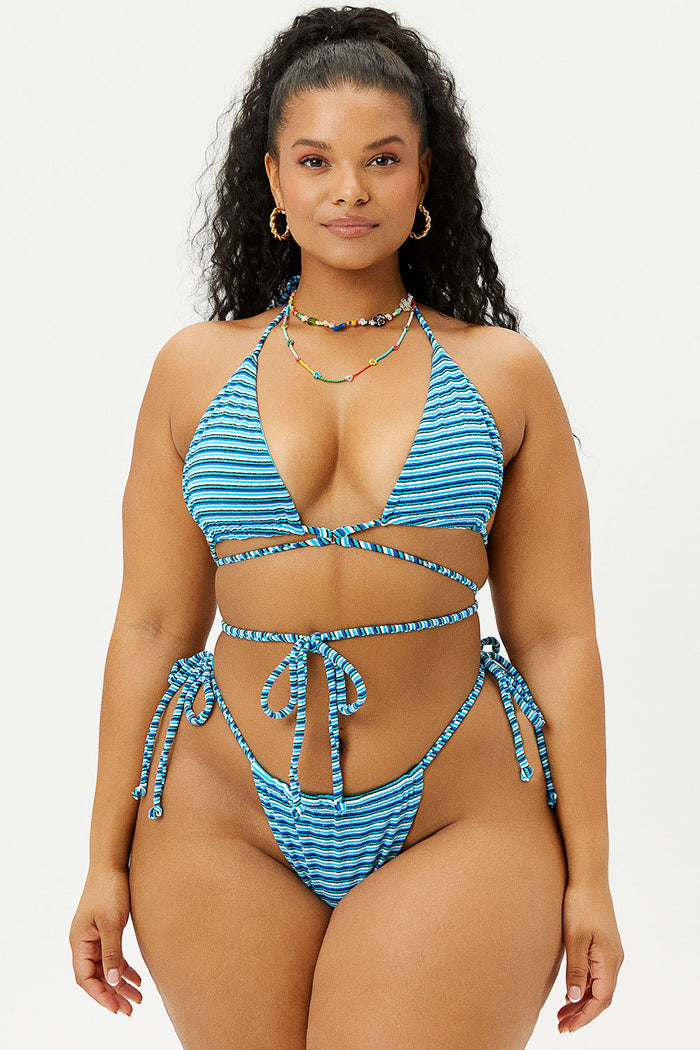 Tatum Terry Triangle Bikini Top Positano Stripe Extended