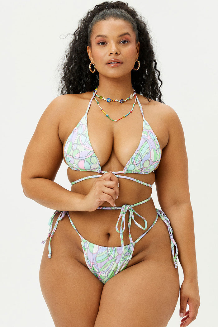 Tatum Vortex Triangle Wrap Bikini Top Extended
