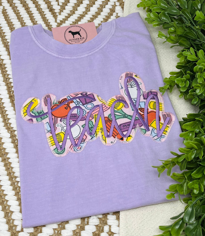 TEACH Applique T-shirt or Sweatshirt (outline design)