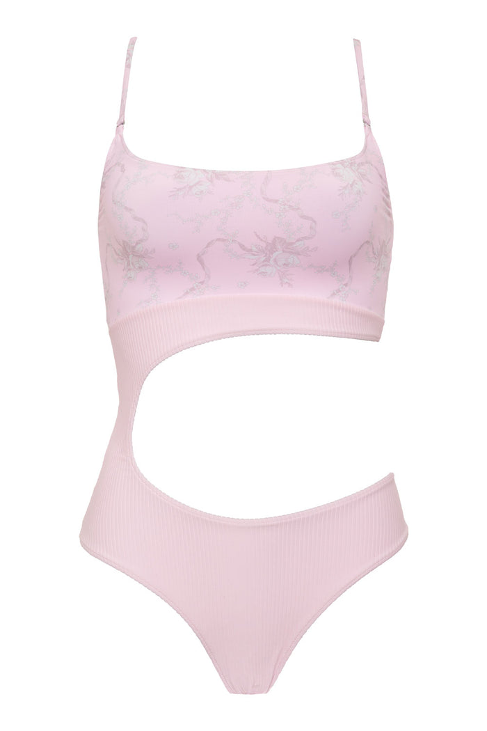 Thea Ribbed Cutout One Piece Swimsuit Aurora