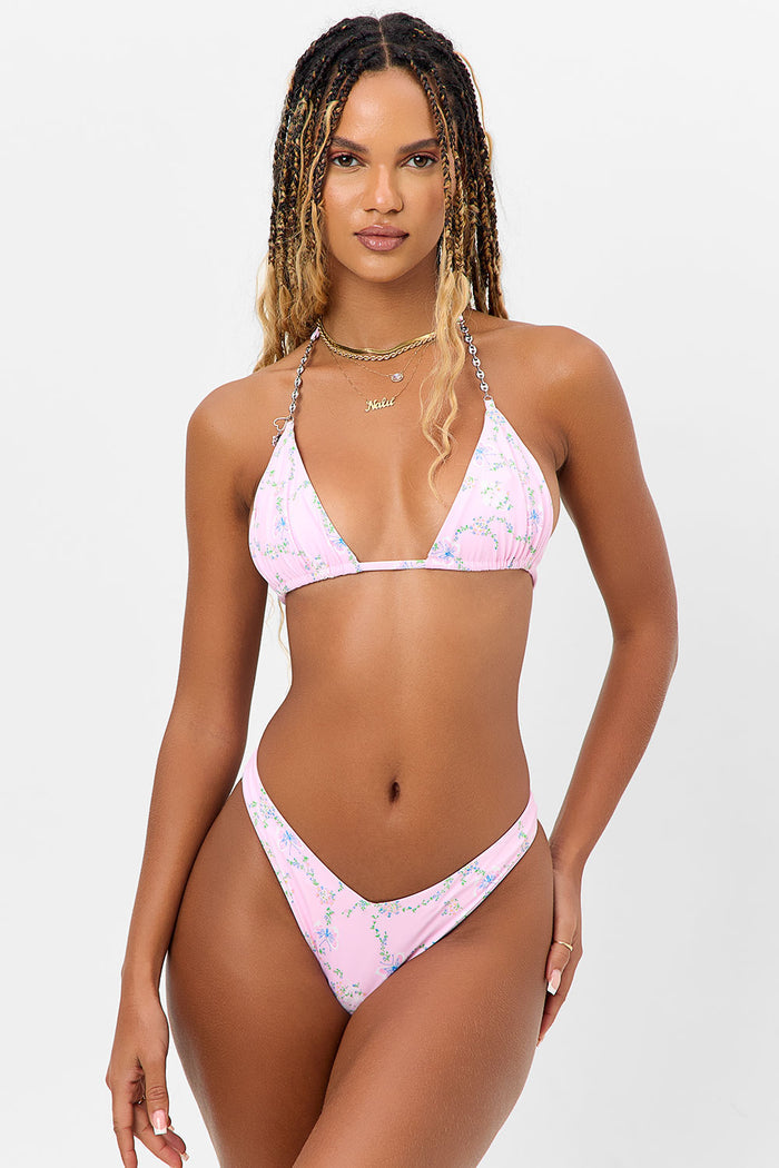 Tia Floral Chain Bikini Top Fairytale