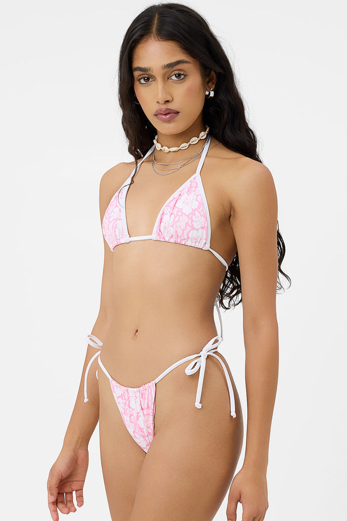 Tia Floral String Bikini Bottom Sand Sugar