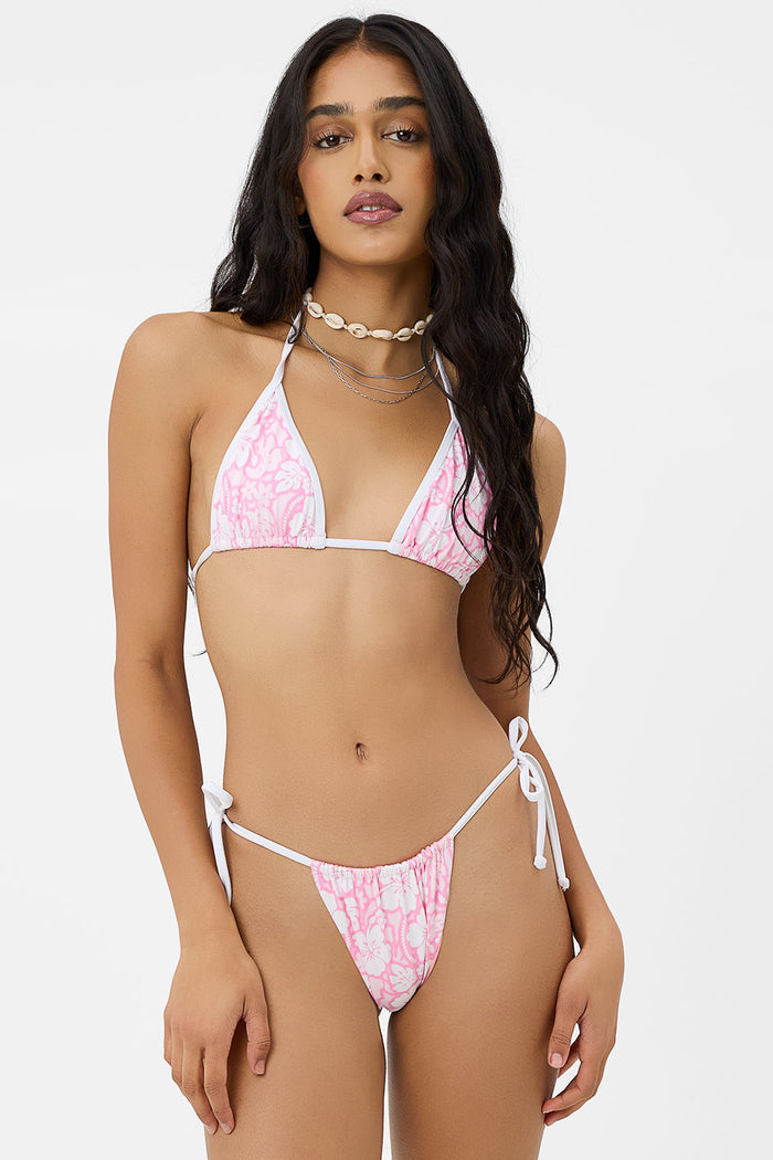 Tia Floral Triangle Bikini Top Sand Sugar