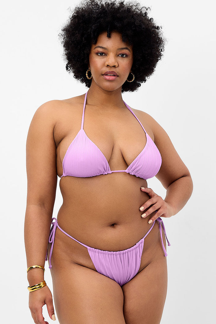 Tia Plissé String Bikini Bottom Wisteria Extended