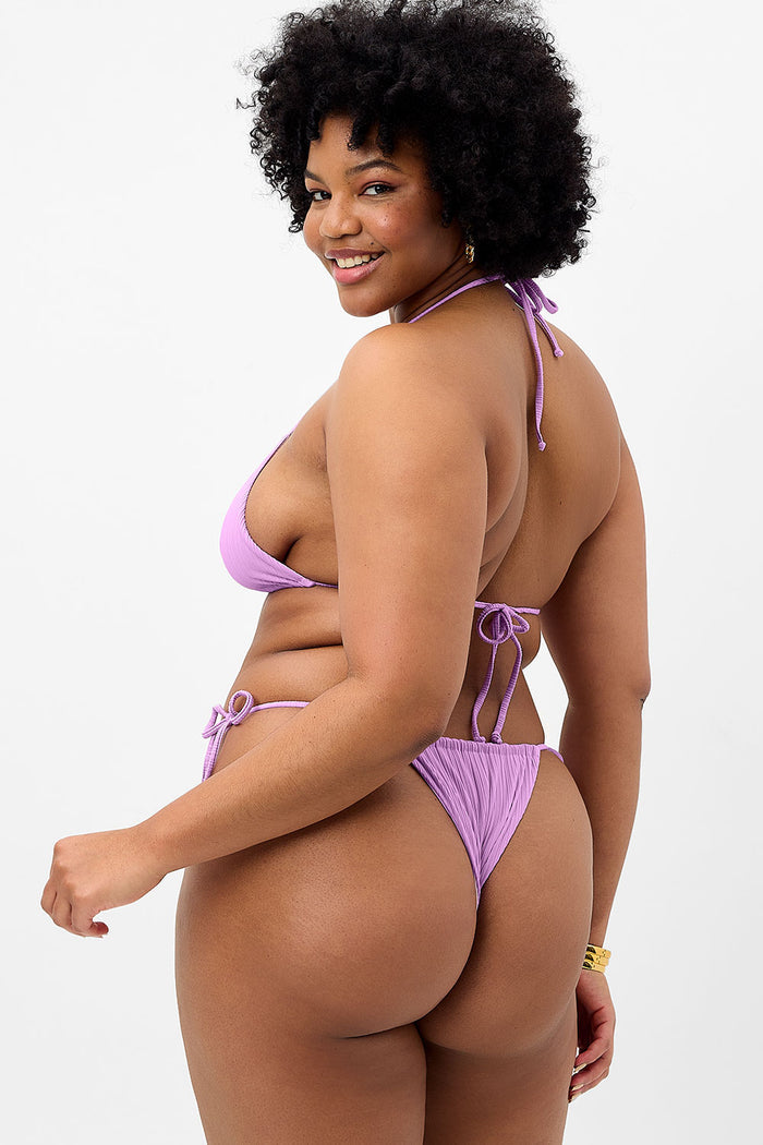 Tia Plissé Triangle Bikini Top Wisteria Extended