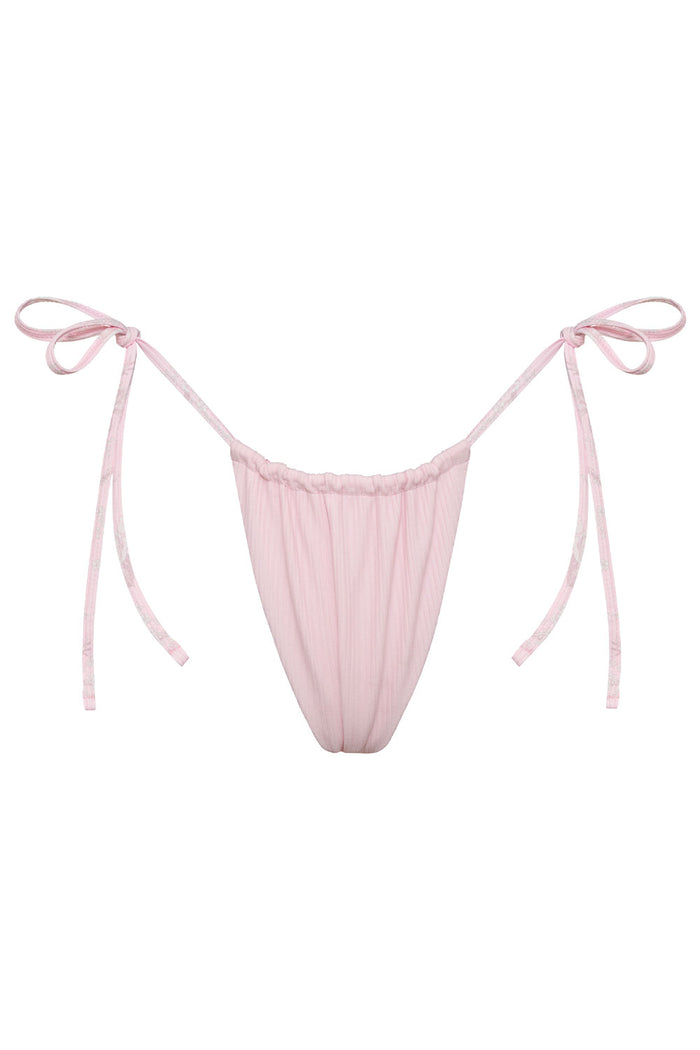 Tia Ribbed String Bikini Bottom Aurora