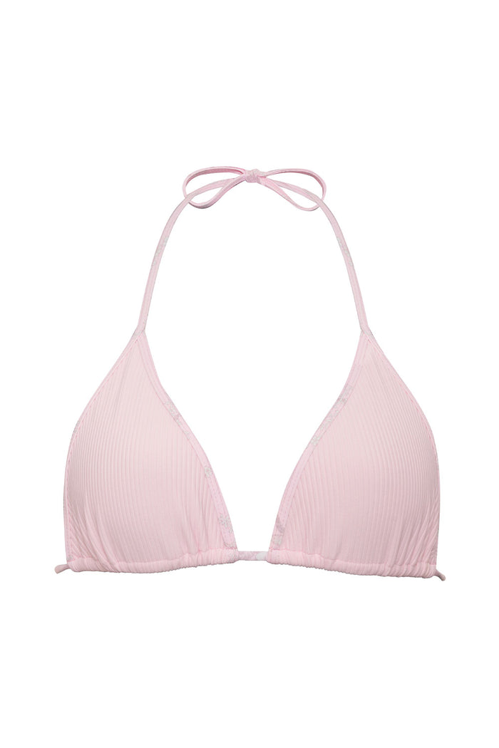 Tia Ribbed Triangle Bikini Top Aurora