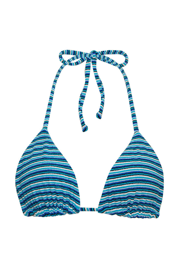 Tia Striped Terry Bikini Top - Positano Stripe