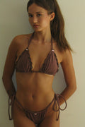 Tia Terry String Bikini Bottom Chocolate