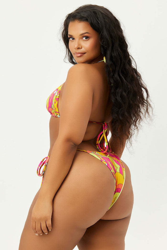 Tia Peace Terry Triangle String Bikini Top Extended