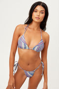 Tia Shimmy Blue Lurex Triangle Top