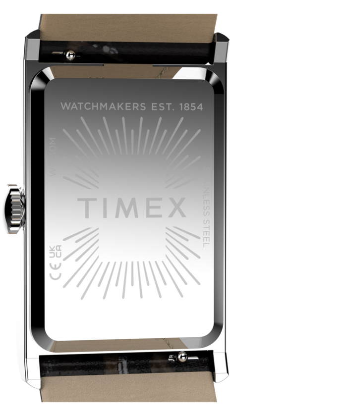 TW2Y88200 Timex 1976 Lexington Reissue Inspired 21mm Leather Strap Watch   Caseback Image