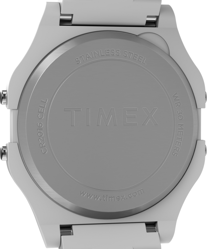TW2V20100 Timex 80 36mm Glossy White Resin Bracelet Watch Caseback Image
