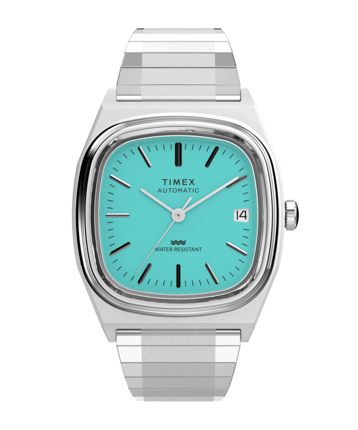 TW2Y07300 Timex® Automatic 1983 E Line 34mm Stainless Steel Expansion Band Watch Primary Image