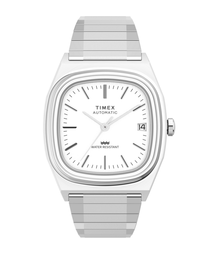 TW2W70800 Timex® Automatic 1983 E Line Reissue 34mm Stainless Steel Expansion Band Watch  Primary Image