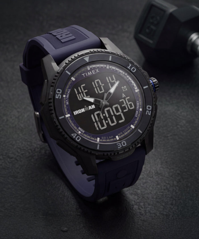TW5M74100 TIMEX® IRONMAN® Adrenaline 46.5mm Resin Strap Watch Campaign Key Silhouettes (Beauty shots) Image