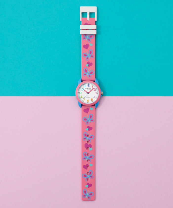 TW2Y59700 Timex Kids Time Teacher 30mm Silicone Strap Watch Campaign Key Silhouettes (Beauty shots) Image
