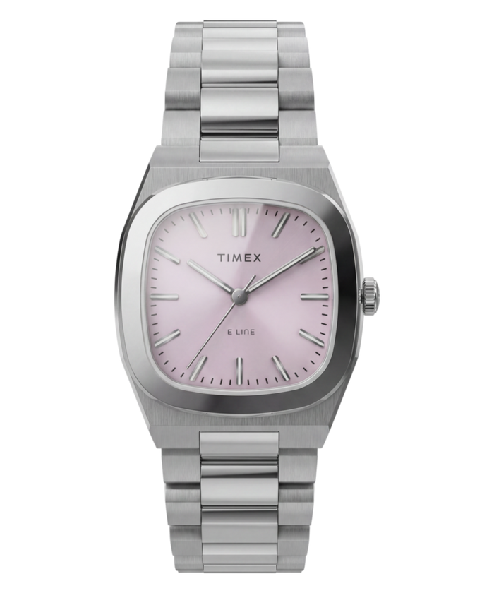 TW6A01000 Timex® Quartz E Line 30mm Stainless Steel Bracelet Watch Primary Image
