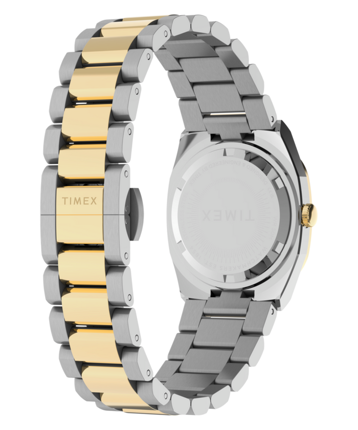 TW6A00800 Timex® Quartz E Line 30mm Stainless Steel Bracelet Watch  Caseback with Attachment Image