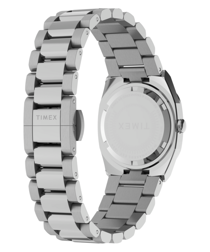 TW6A01000 Timex® Quartz E Line 30mm Stainless Steel Bracelet Watch Caseback with Attachment Image