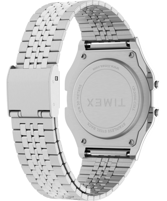 TW2R79300 Timex T80 34mm Stainless Steel Bracelet Watch Caseback with Attachment Image