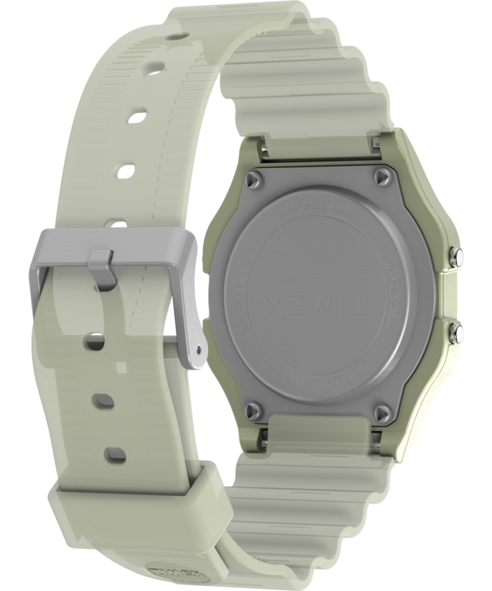 TW2Y02600 Timex T80 Glow in the Dark 34mm Resin Strap Watch Caseback with Attachment Image