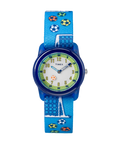 TW7C16500 TIMEX TIME MACHINES® 29mm Blue Soccer Elastic Fabric Kids Watch Primary Image