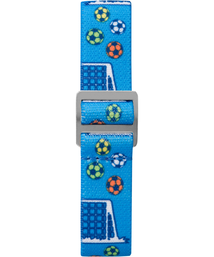 TW7C16500 TIMEX TIME MACHINES® 29mm Blue Soccer Elastic Fabric Kids Watch Strap Image