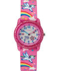 TW7C25500 TIMEX TIME MACHINES® 29mm Rainbow Unicorn Pink Elastic Fabric Kids Watch Primary Image