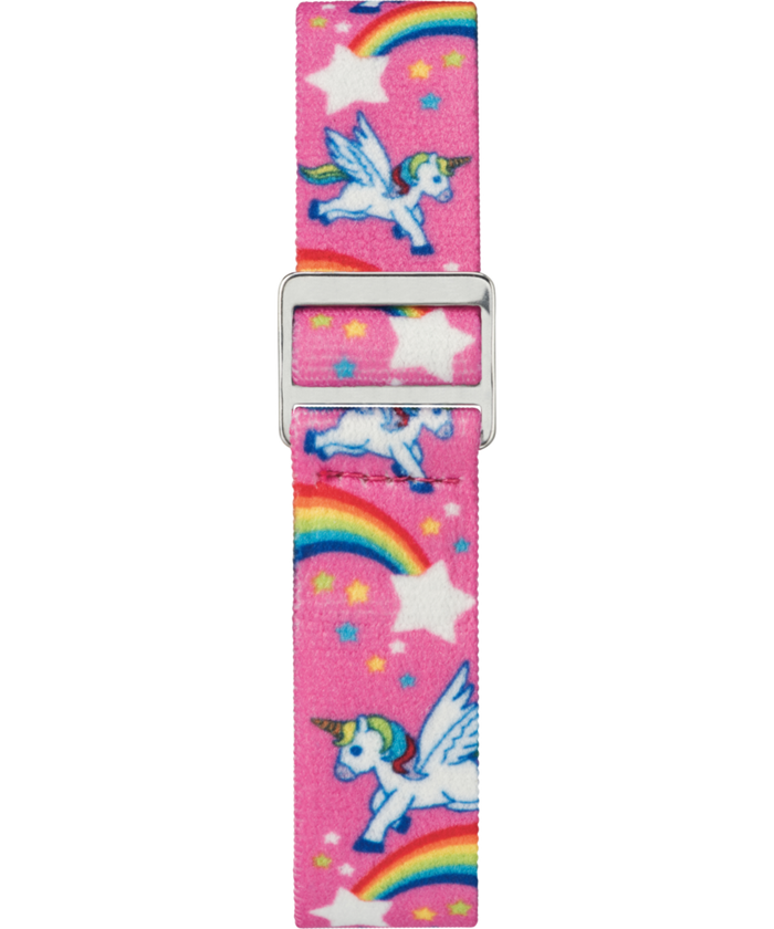 TW7C25500 TIMEX TIME MACHINES® 29mm Rainbow Unicorn Pink Elastic Fabric Kids Watch Strap Image