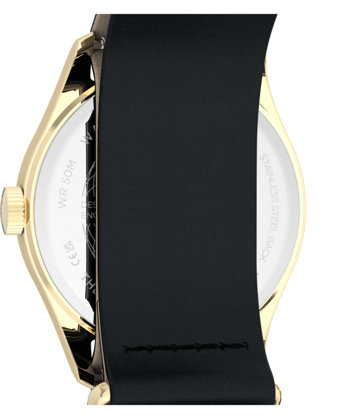 TW2Y86600 Timex Weekender® New England 34mm Leather Strap Watch Caseback Image