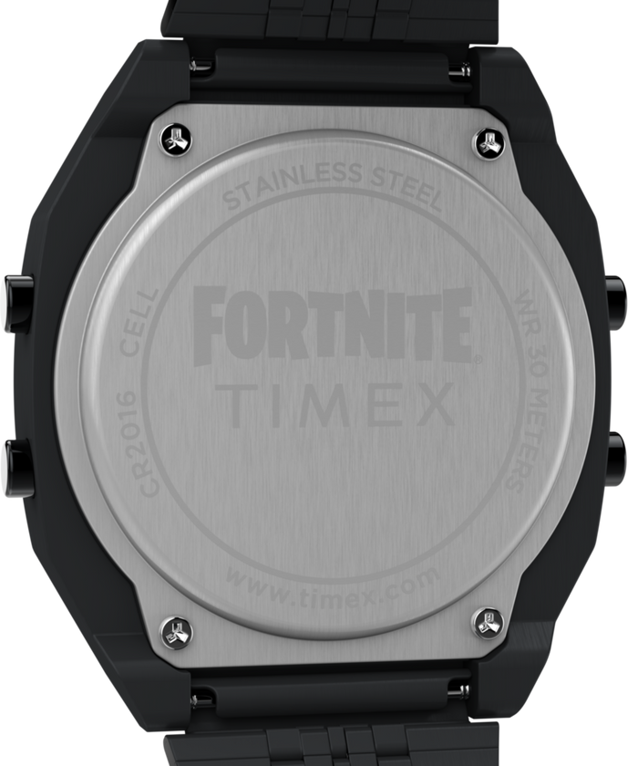 TW2Y46000 Timex x Fortnite T80 36mm Stainless Steel Bracelet Watch Caseback Image