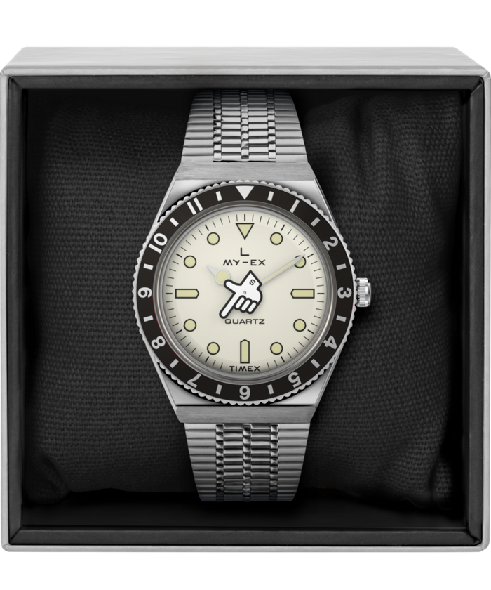 TW2W70600 Timex x seconde/seconde/ Loser 38mm Stainless Steel Bracelet Watch Indiglo On