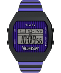 TW2Y19500 Timex x Wednesday T80 36mm Stainless Steel Black and Purple Expansion Band Watch Primary Image